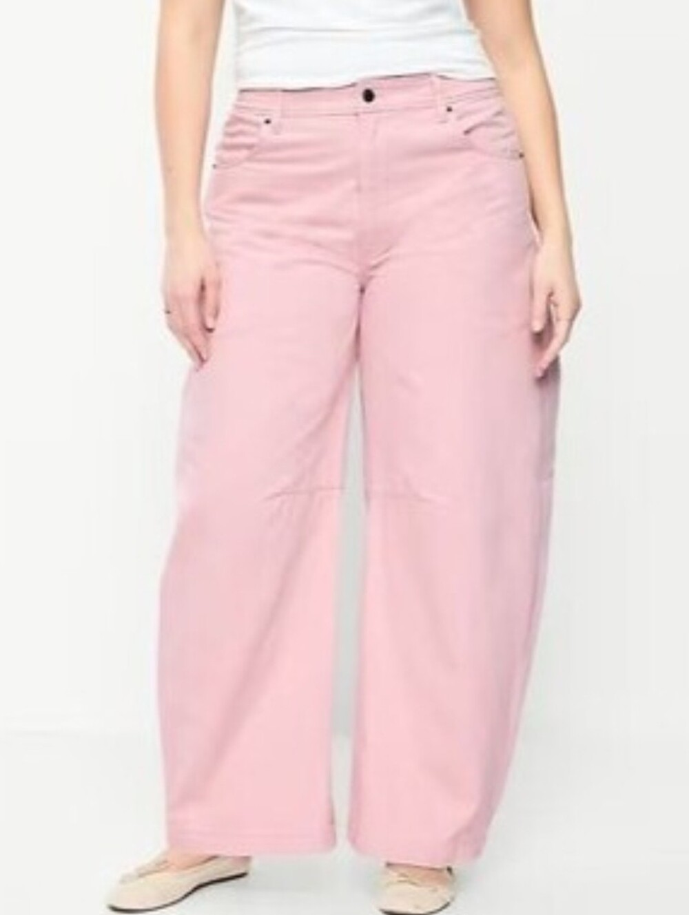 NWoT Old Navy Pink Barrel Leg Jeans Extra-High Rise Plus Size 20